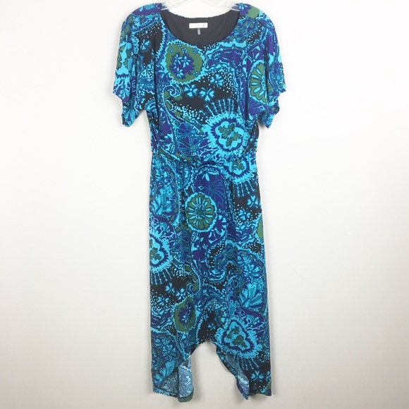 Trina Turk | Blue Patterned Midi Dress - H5 - Picture 1 of 5